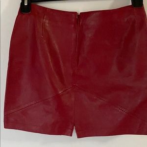 Red leather cachet skirt size 2